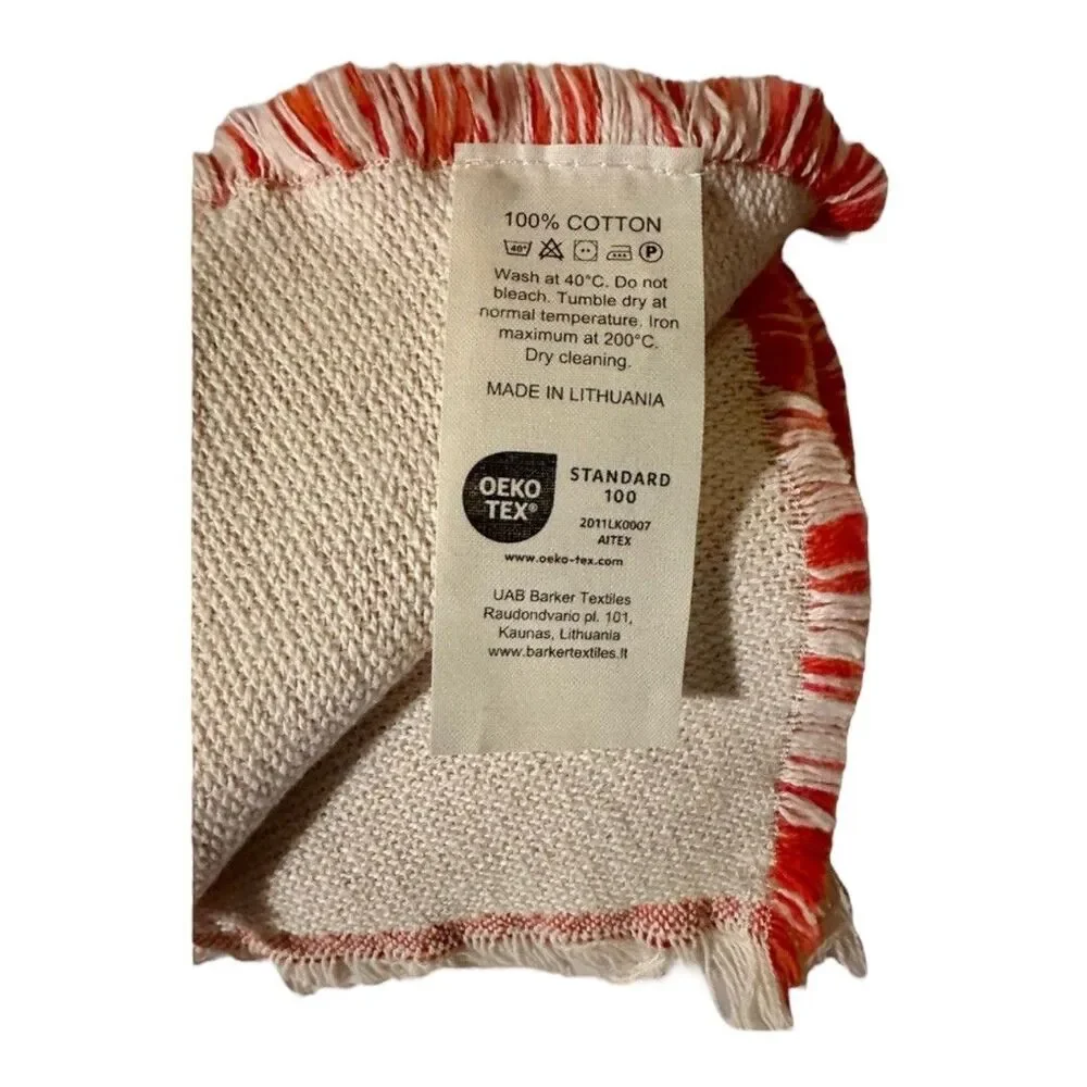 NEW Barker Textiles Orange Luxury Oversized Throw Floral Print 55” x 71”